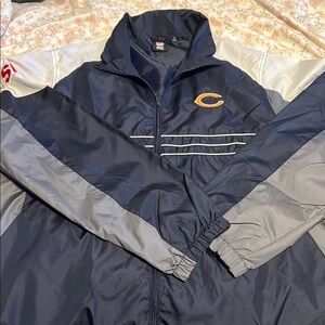 Men's Navy and Gray Chicago bears NFL Windbreaker Jacket